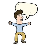 cartoon startled man with speech bubble N32