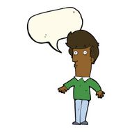 cartoon startled man with speech bubble N33