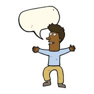 cartoon startled man with speech bubble N34