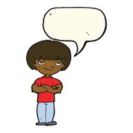 cartoon smug looking man with speech bubble N8