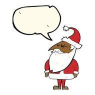 cartoon santa claus with speech bubble N153