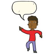 cartoon dancing man with speech bubble N14