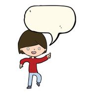 cartoon man pointing with speech bubble N155