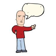 cartoon tough guy pointing with speech bubble N7
