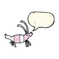 cartoon shrimp with speech bubble N26