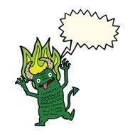 cartoon demon with speech bubble N8