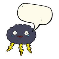happy cartoon rain cloud with speech bubble N4