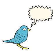 cartoon garden bird with speech bubble N31
