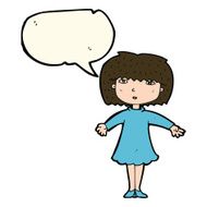 cartoon surprised woman with speech bubble N186