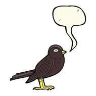 cartoon garden bird with speech bubble N32