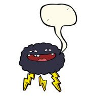 happy cartoon cloud with speech bubble N11