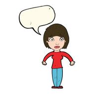 cartoon surprised woman with speech bubble N190