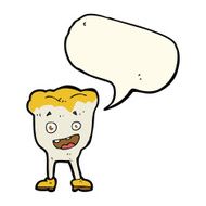 cartoon tooth with speech bubble N12