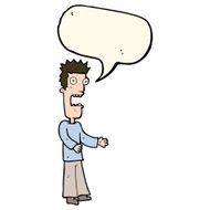 cartoon man freaking out with speech bubble N8