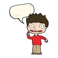 Cartoon happy boy with speech bubble N173
