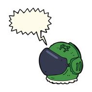 cartoon astronaut helmet with speech bubble N24
