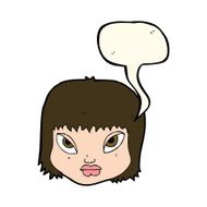 cartoon annoyed face with speech bubble N7