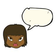 cartoon annoyed face with speech bubble N8