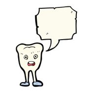 cartoon happy tooth with speech bubble N28