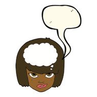 cartoon woman thinking with speech bubble N29