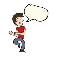 cartoon stressed out man with speech bubble N16
