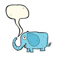 cartoon baby elephant with speech bubble N8