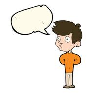 cartoon boy staring with speech bubble N16