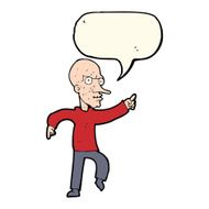 cartoon angry old man with speech bubble N113