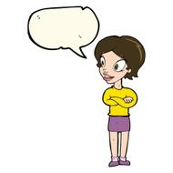 cartoon pretty woman with speech bubble N203