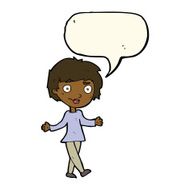 cartoon confused woman with speech bubble N64