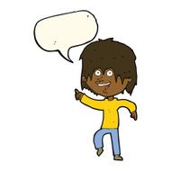 Cartoon happy boy with speech bubble N174