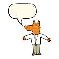 cartoon wolf with speech bubble N14
