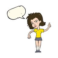 cartoon woman with idea speech bubble N193