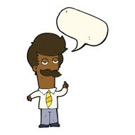 cartoon man with mustache explaining speech bubble N8