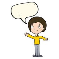 Cartoon happy boy with speech bubble N179