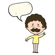 cartoon man with idea speech bubble N86