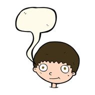 Cartoon happy boy with speech bubble N181