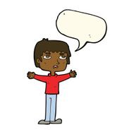 cartoon nervous man with speech bubble N109