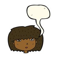 cartoon female face with speech bubble N114