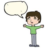 cartoon nervous man with speech bubble N110