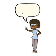 cartoon woman wearing spectacles with speech bubble N31