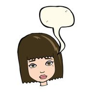 cartoon female face with speech bubble N115