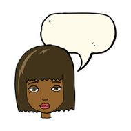 cartoon female face with speech bubble N116
