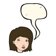 cartoon female face with speech bubble N118