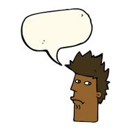 cartoon nervous expression with speech bubble N4