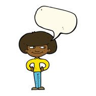 cartoon boy with hands on hips speech bubble N8