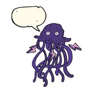 cartoon octopus with speech bubble N23