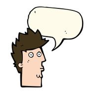 cartoon surprised face with speech bubble N11