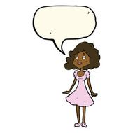 cartoon happy woman in dress with speech bubble N24