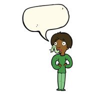 cartoon woman sticking out tongue with speech bubble N6